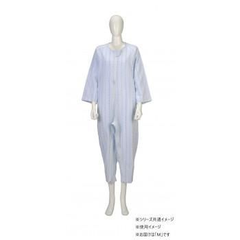竹虎　ソフトケアねまき両開きファスナー薄手　ブルー　105893・M