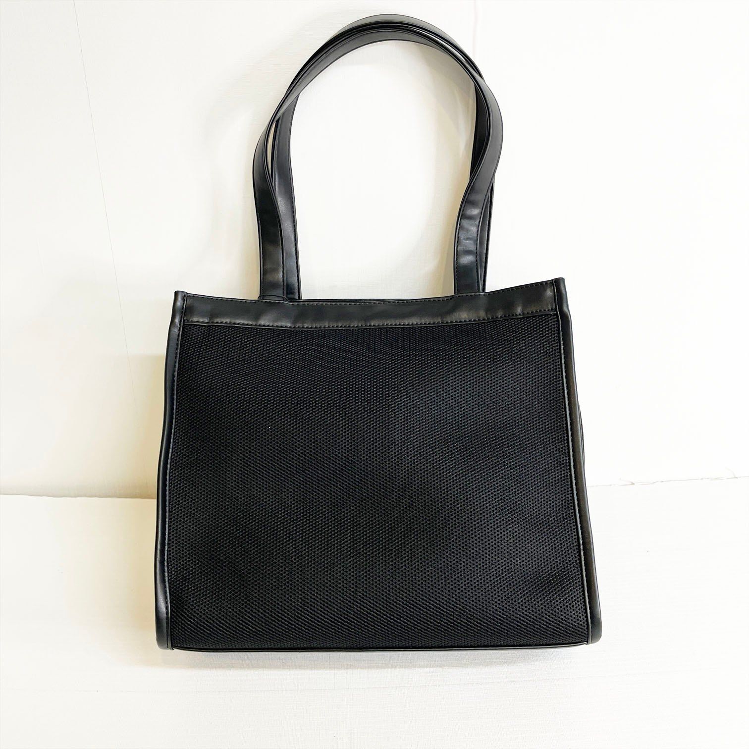 MARY QUANT マリークワント メッシュMARYロゴ刺繍 トート バッグ 黒 