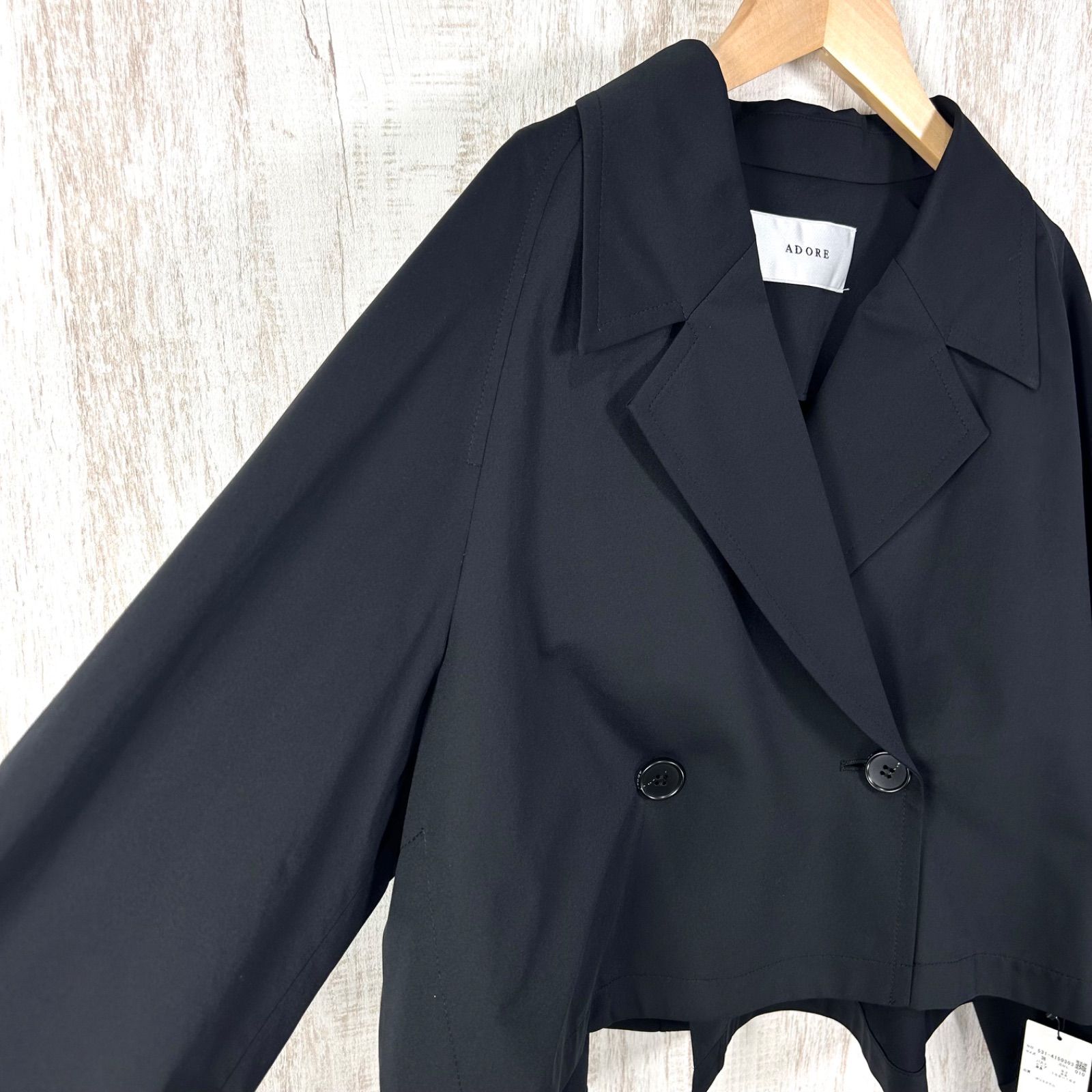 【24SS/未使用近】アドーア ハイゲージストレッチジャケット 黒 38 新品未使用 美品 ADORE アドーア ハイゲージ ストレッチ ジャケット
