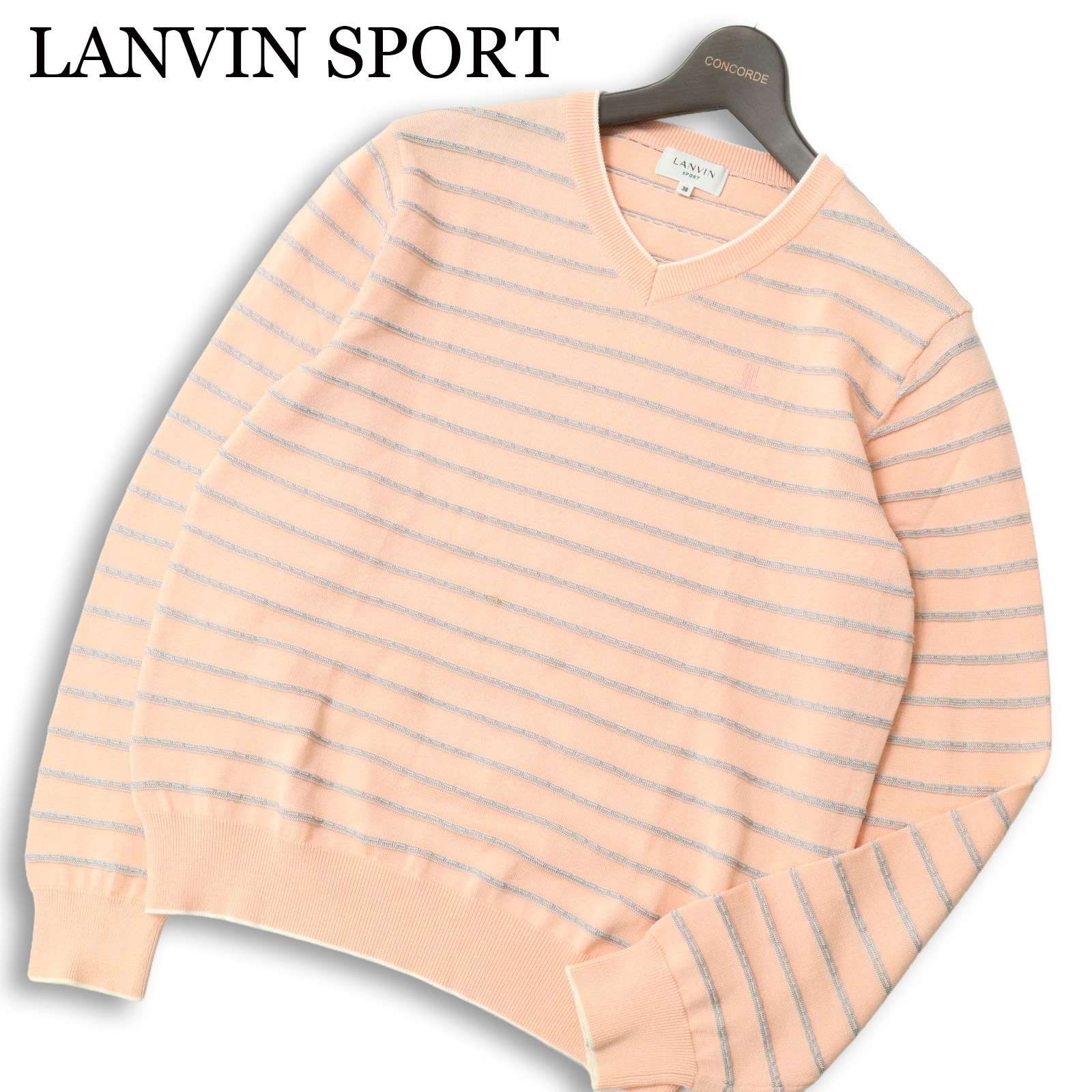 LANVIN SPORT ランバン スポーツ ゴルフ 通年☆ ロゴ刺繍 ボーダー