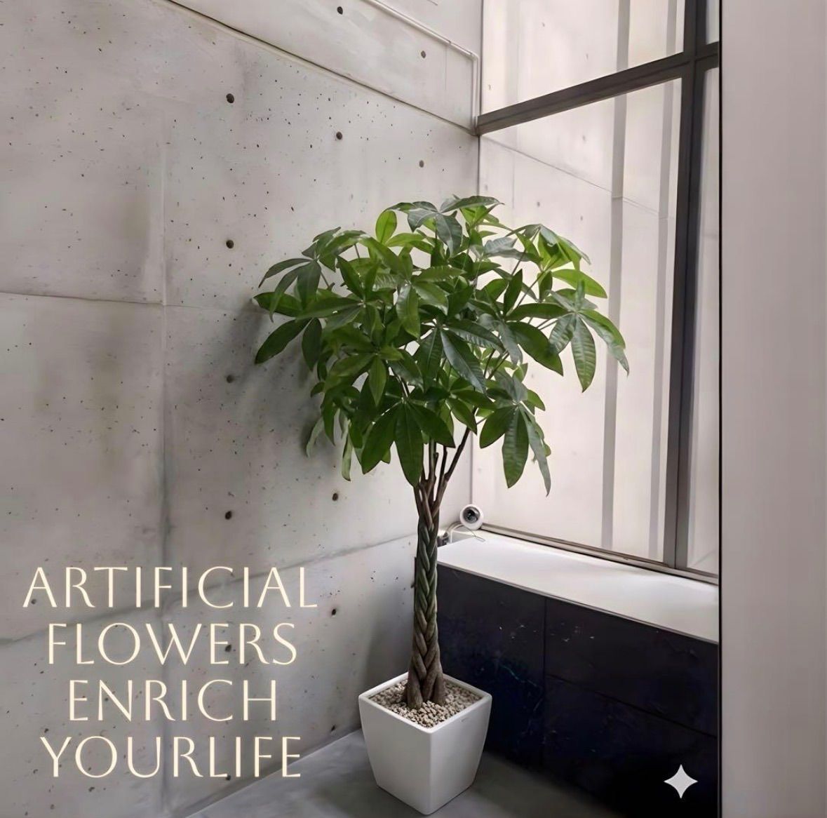 光触媒　人工観葉植物　ウォールグリーン　フェイクグリーン　パキラポットL110 光触媒 人工観葉植物 ウォールグリーン フェイクグリーン パキラポット