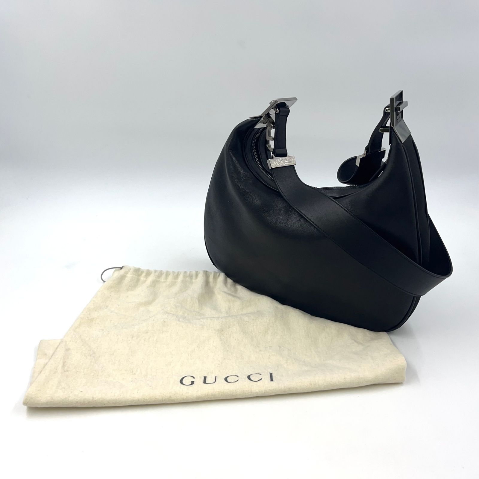 GUCCI グッチ ワンショルダー ブラック バンブー黒 ショルダーバッグ 