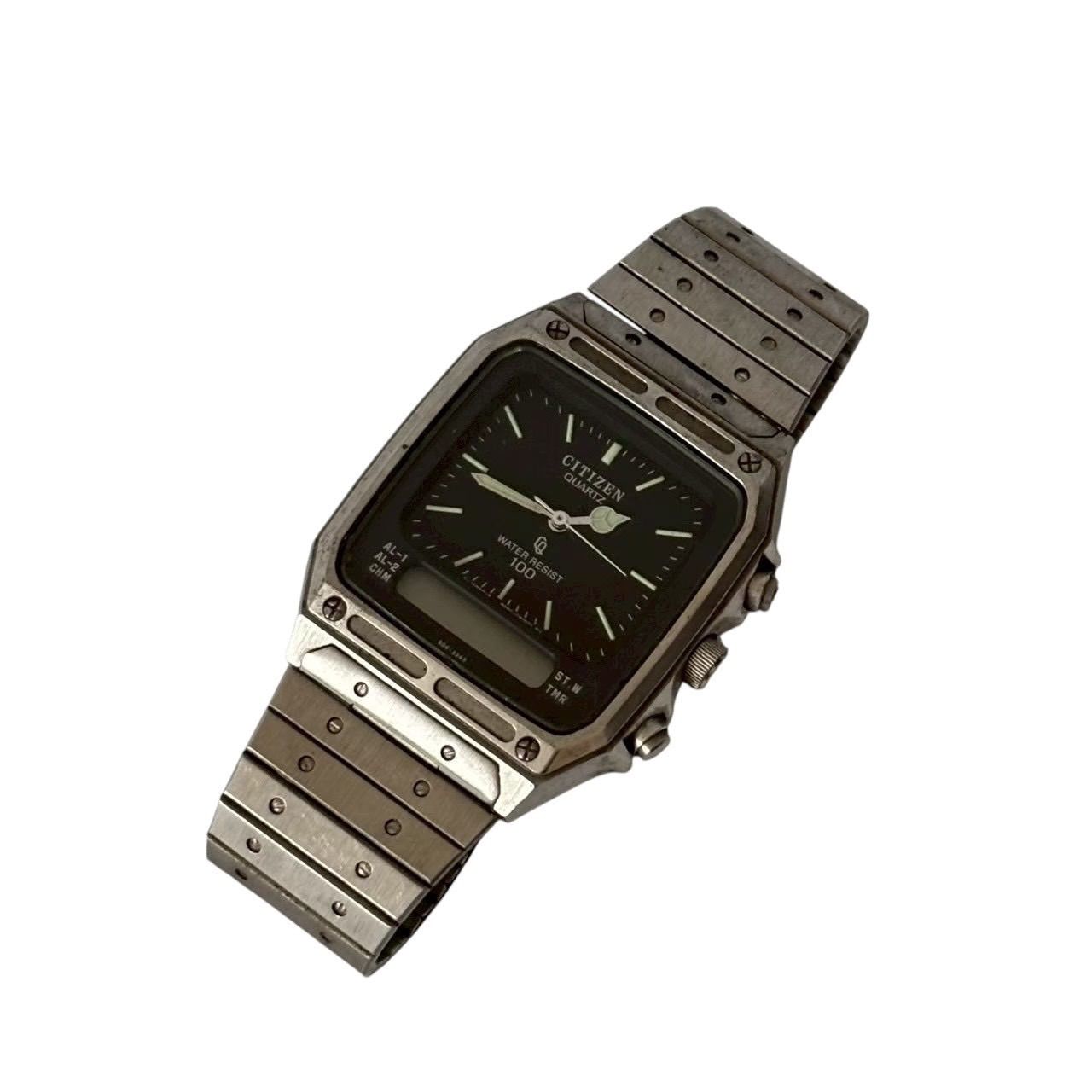 CITIZEN シチズン QUARTZ デジアナ腕時計 WATER RESIST 100m 