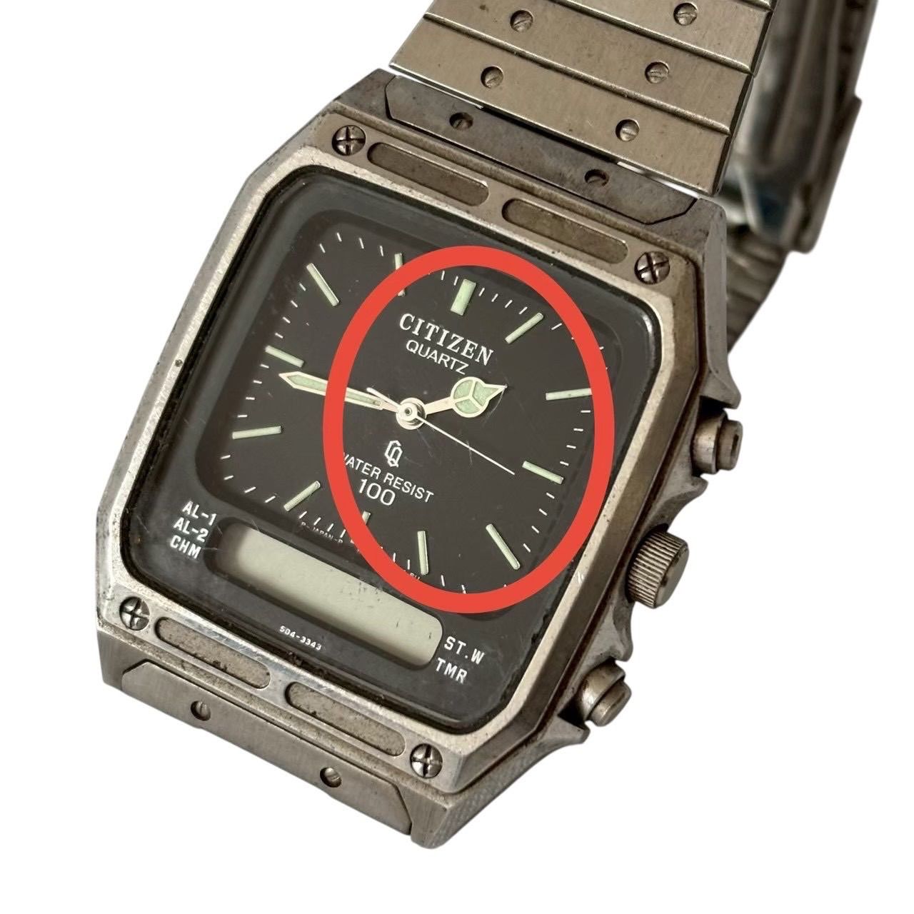 CITIZEN シチズン QUARTZ デジアナ腕時計 WATER RESIST 100m