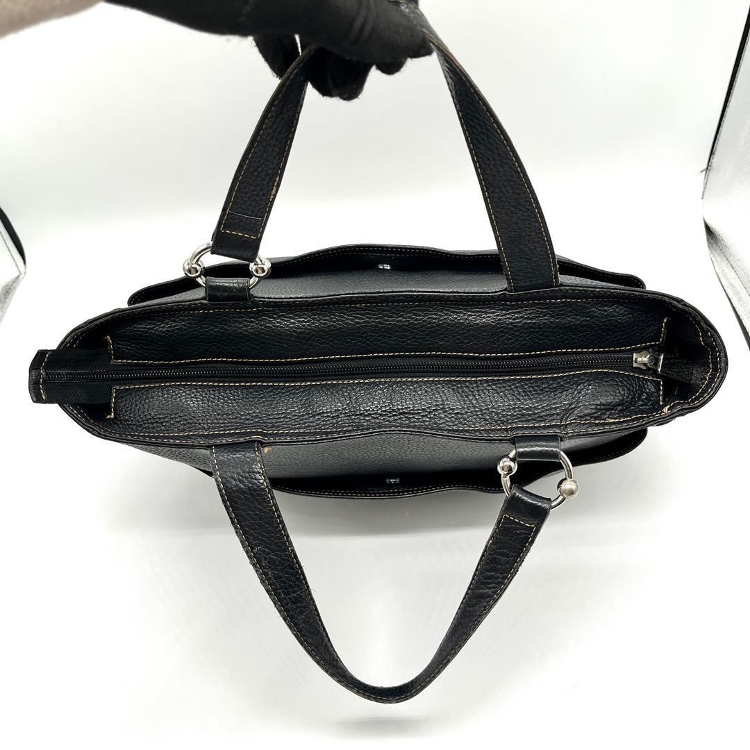 FURLA ビジネスバッグ レザー シボ革 A4可能 トートバッグ 黒 2699