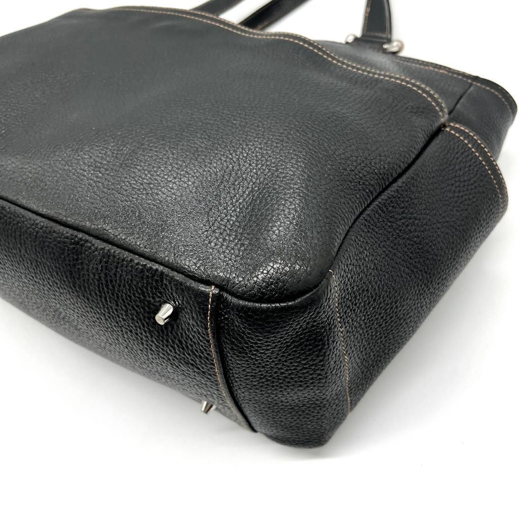 FURLA ビジネスバッグ レザー シボ革 A4可能 トートバッグ 黒 2699