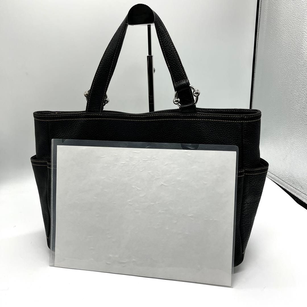 FURLA ビジネスバッグ レザー シボ革 A4可能 トートバッグ 黒 2699