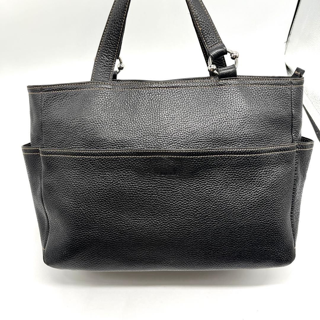FURLA ビジネスバッグ レザー シボ革 A4可能 トートバッグ 黒 2699