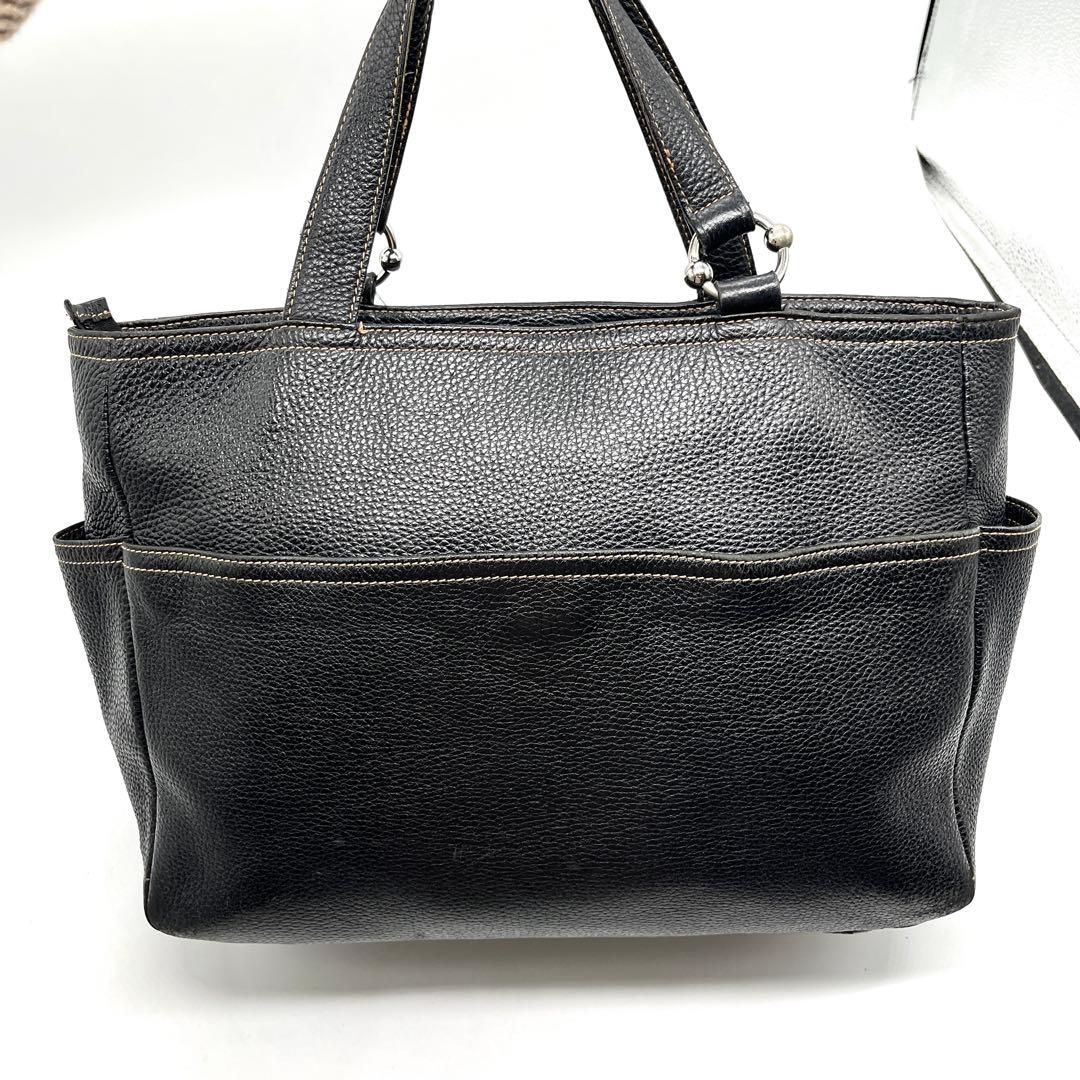 FURLA ビジネスバッグ レザー シボ革 A4可能 トートバッグ 黒 2699