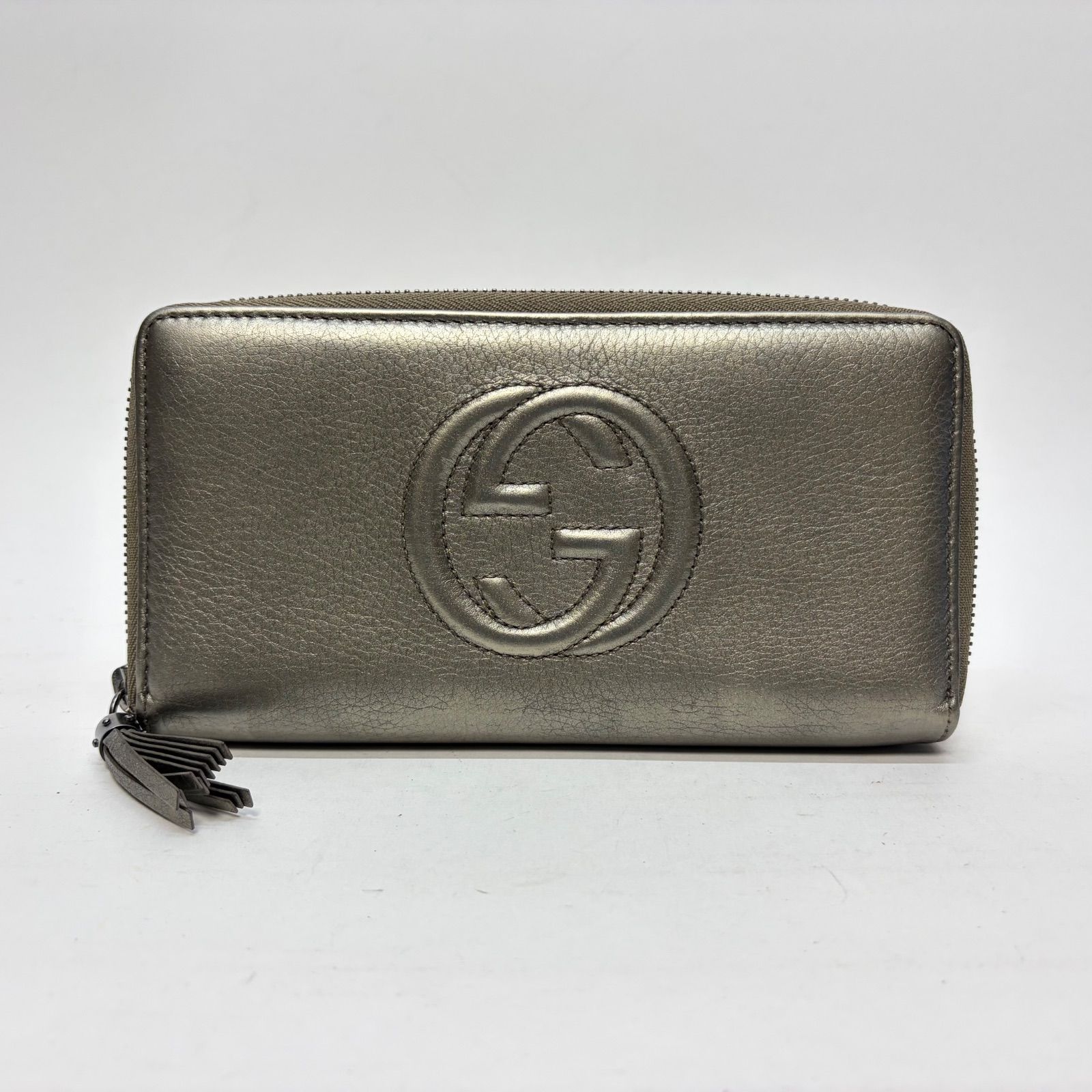 3034 GUCCI グッチ 長財布 シルバー インターロッキング ラウンド 