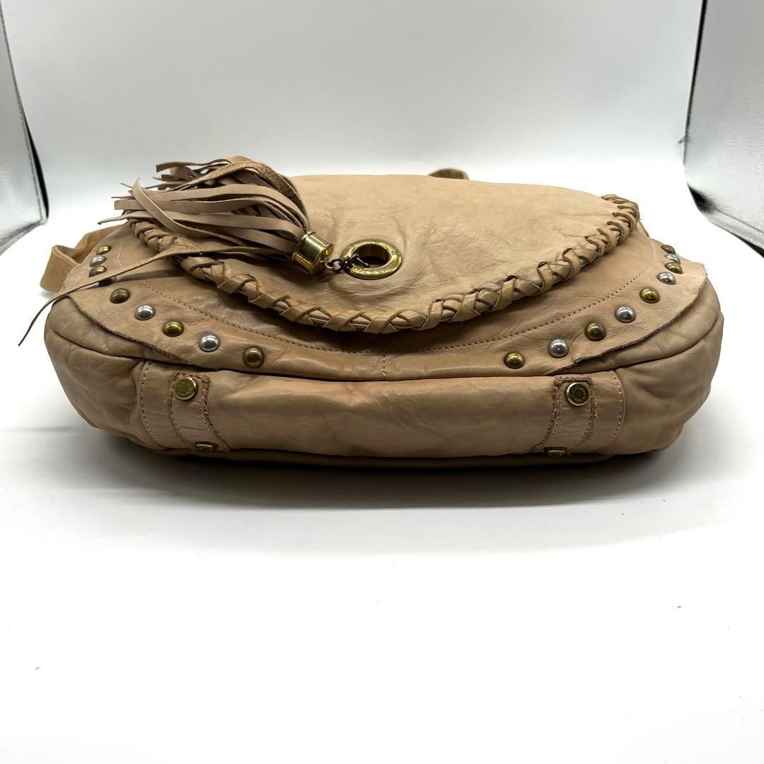 archive A.D.M.J Studded Leather Shoulder Bag Y2K 00s 90s Vintage 