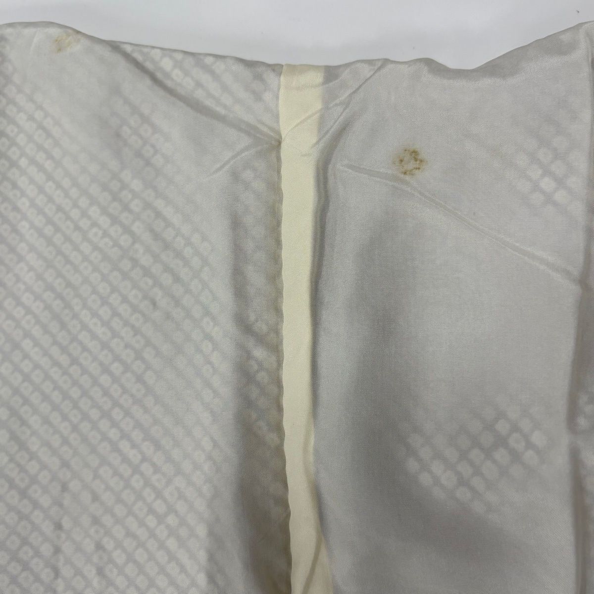 付下げ 身丈160cm 裄丈65cm M 袷 草花 雲文 紫 正絹 秀品 【中古