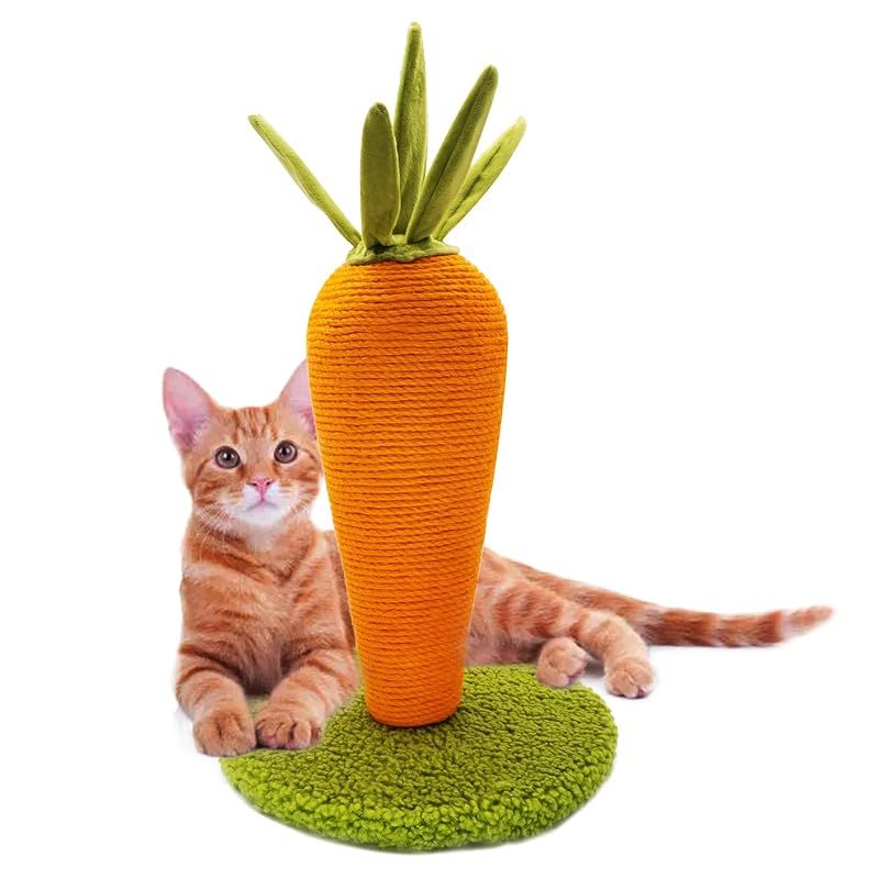 LIFLIX にんじん 猫 爪研ぎ 猫 つめとぎ ポール 天然サイザル麻 可愛いインテリア 安定 長持ち 組み立て簡単 1