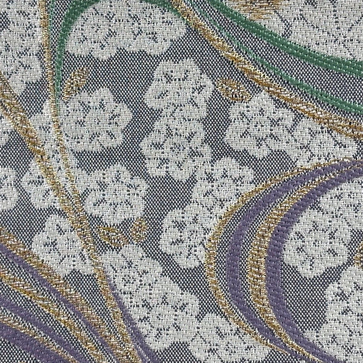 袋帯 秀品 草花 流水 金銀糸 灰色 六通 正絹 【中古】 - メルカリ