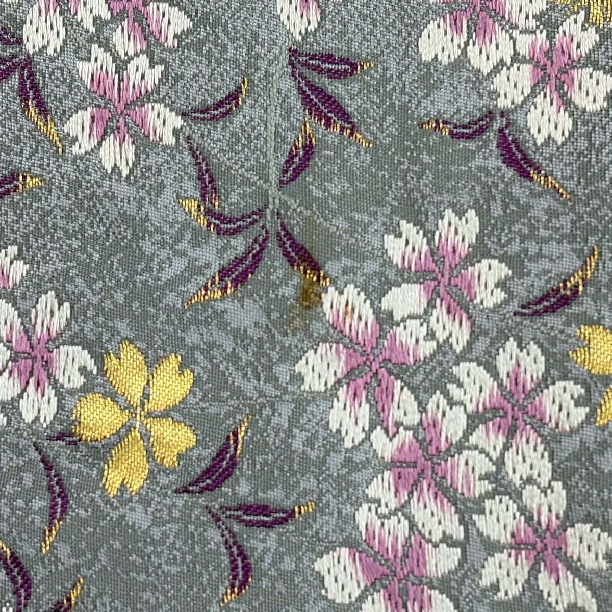 袋帯 秀品 桜 花唐草 金糸 金彩 灰色 六通 正絹 【中古】 - メルカリ