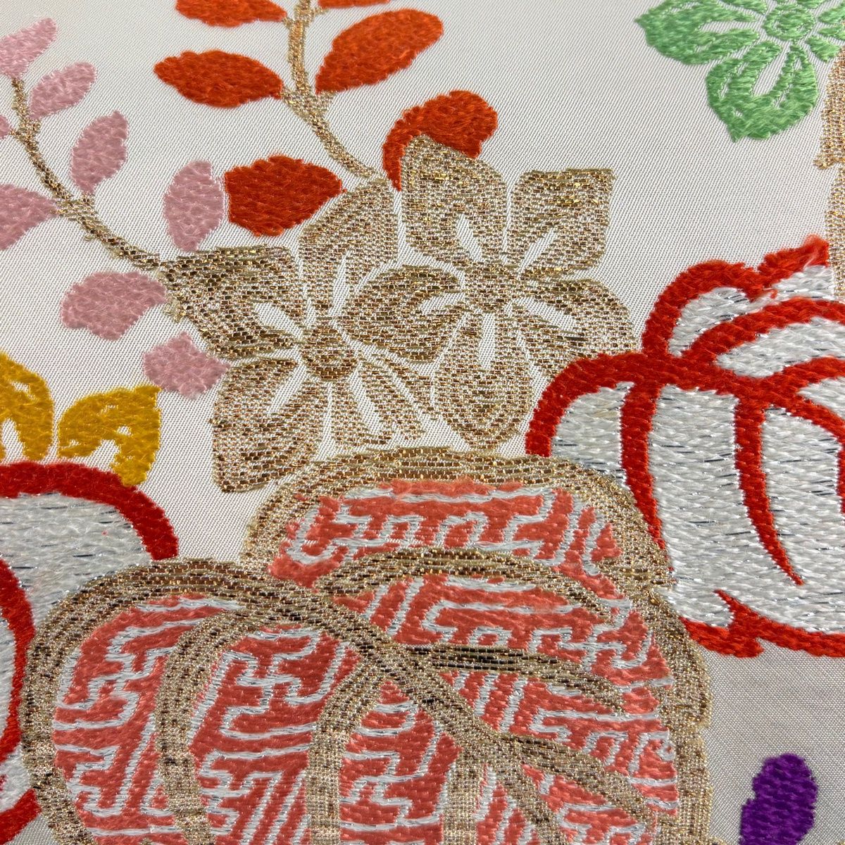 ☆着物10☆ 1円 逸品!! 絹 開き名古屋帯 【龍村美術織物】飛鳥蜀紅錦 