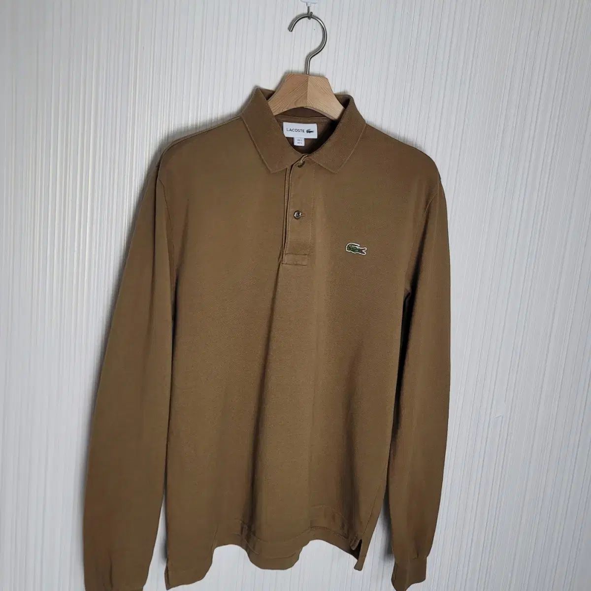 LACOSTE 長袖ポロ 日本製 ブラウン ラコステ LACOSTE オリジナルフィット 長袖 ポロシャツ （ブラウン