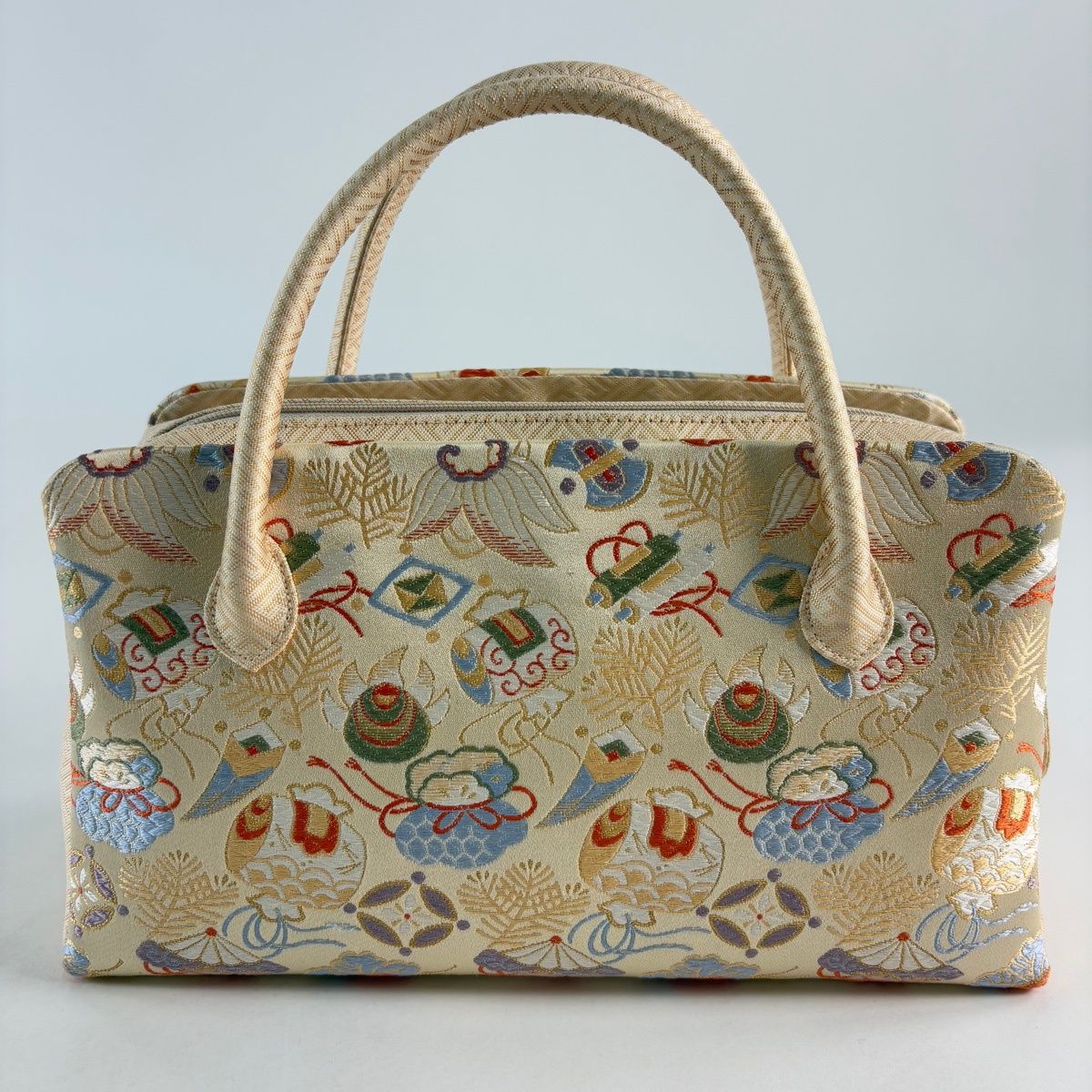 未使用美品 和装小物 利休バック 狩猟紋様 ベージュ■ON71028-10 美品 利休バッグ 未使用美品 和装小物 利休バック 狩猟紋様 ベージュ