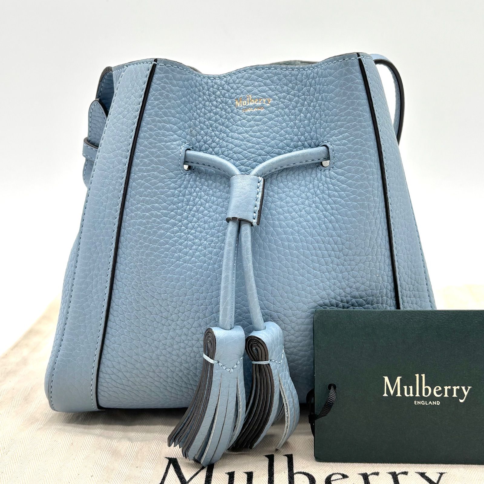 極美品 未使用級◎MULBERRY マルベリー ミニミリー タッセル 巾着 