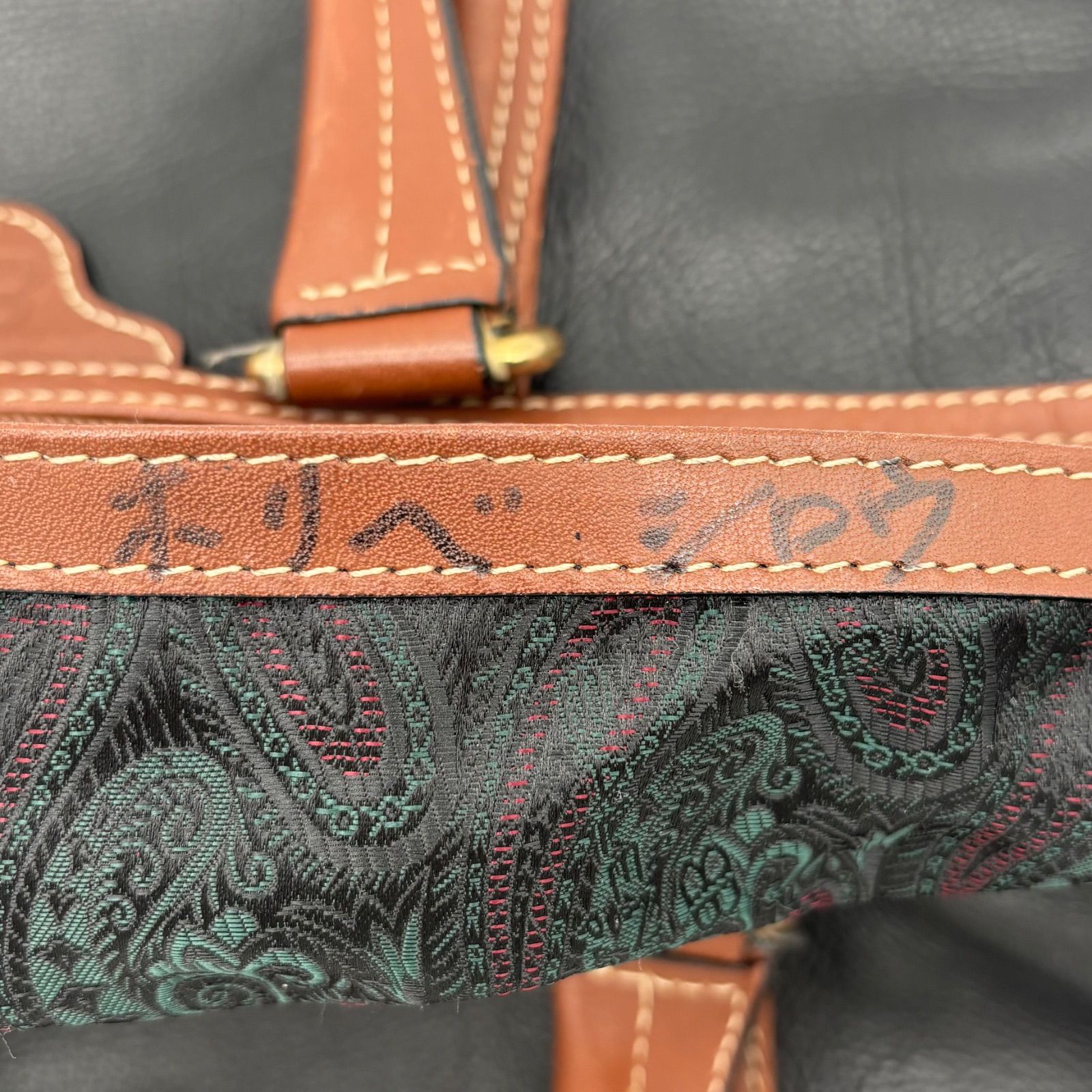 Balenciaga Archive Leather Logo Boston Bag Brown×Black