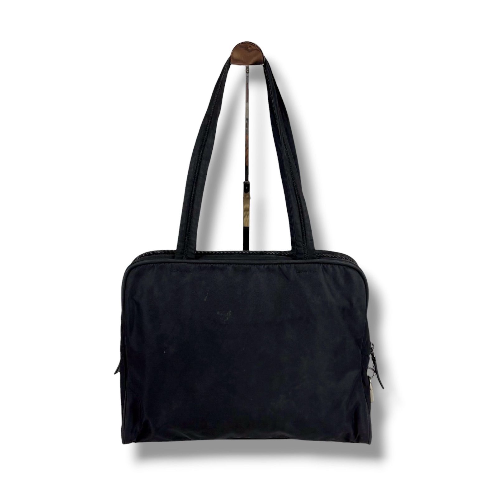 プラダ PRADA パドロック付き ミニトートバッグ ハンドバッグ ブラック 