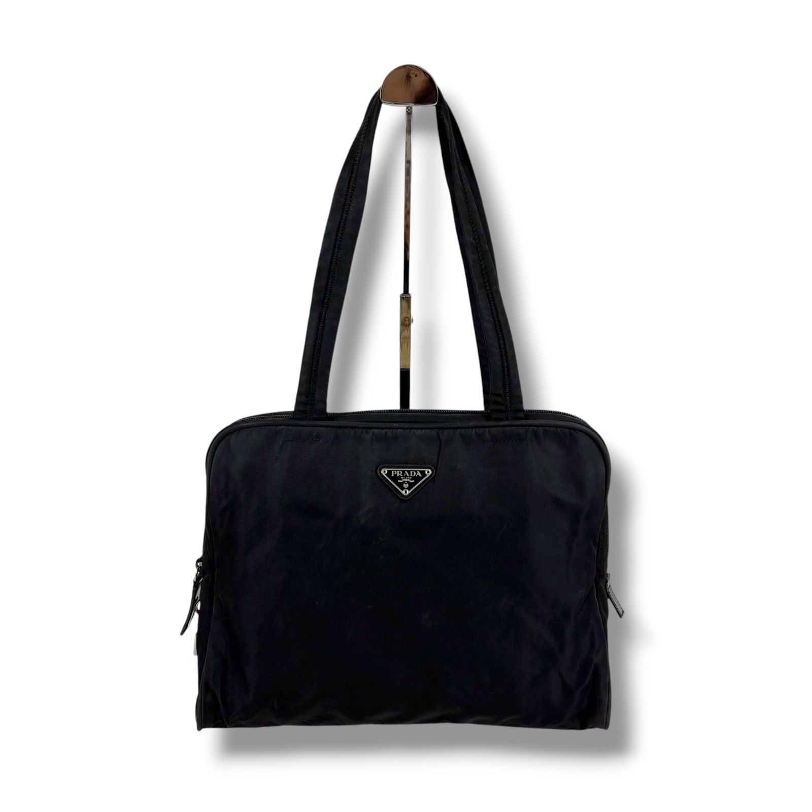 プラダ PRADA パドロック付き ミニトートバッグ ハンドバッグ ブラック 