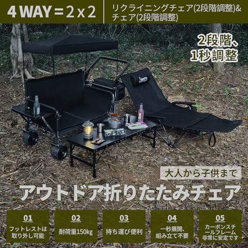 DesertFox リクライニングチェア キャンプ椅子 4way 仮眠 昼寝 四季