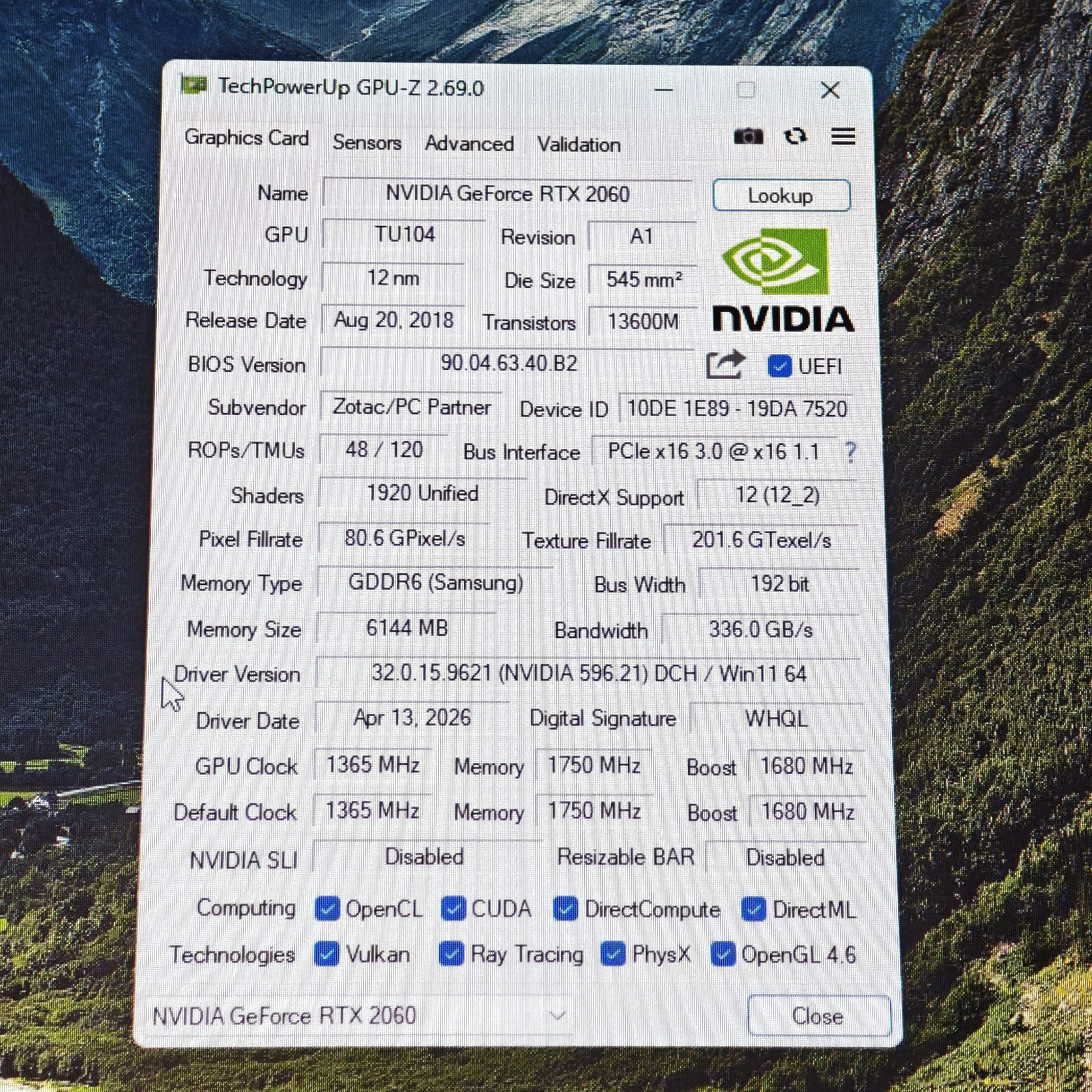 ZOTAC RTX 2060 6GB GDDR6 中古グラボ - メルカリ