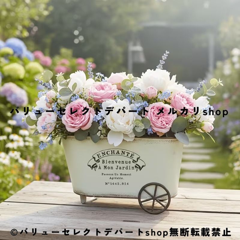 アイアンプランター 手押し車型 植木鉢 錬鉄製 ガーデンオブジェ アンティーク風 おしゃれ プランター 鉢カバー 花台 庭 バルコニー ベランダ装飾 ガーデニング雑貨 北欧風 ナチュラル インテリア 園芸用品 ギフト プレゼント 北欧風ディスプレイ 新築祝い