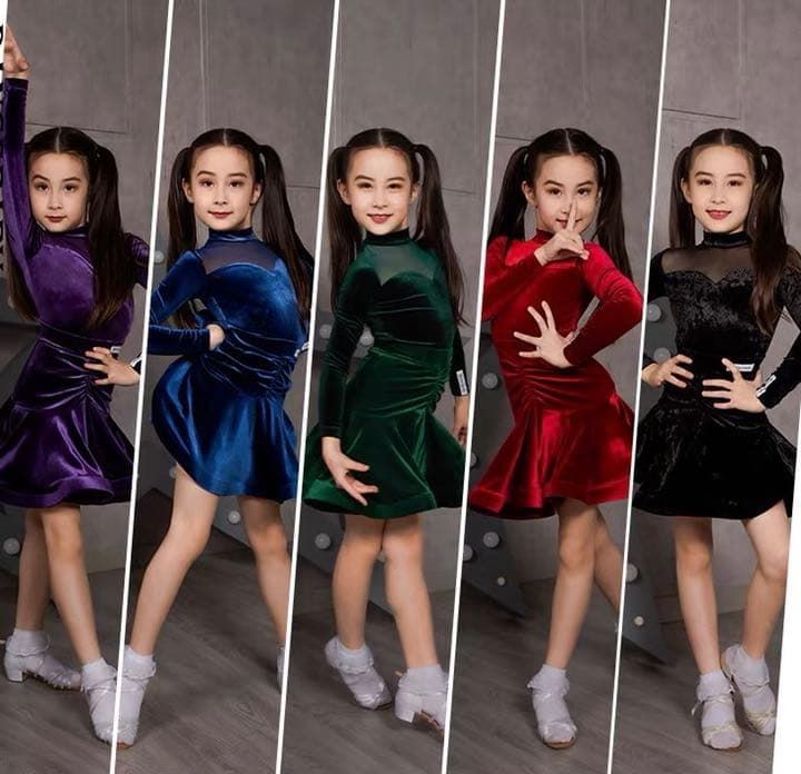 新品 未使用 社交ダンス 競技用、練習用、日常用 子供子供用社交ダンス衣装　キッズダンスドレス　子供用ダンスウェア　ダンス　ドレス