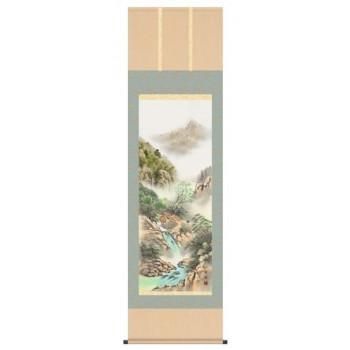 中山雪頓　掛軸(尺五)　「彩色山水」　13418