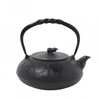 南部鉄器 宝生堂 IH対応鉄瓶(鉄蓋) 瓢 黒 1.2L 700097