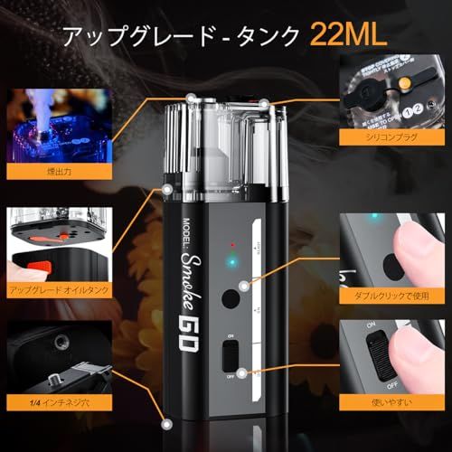 LENSGO ポータブルフォグマシン ハンドヘルドスモークマシン リモート