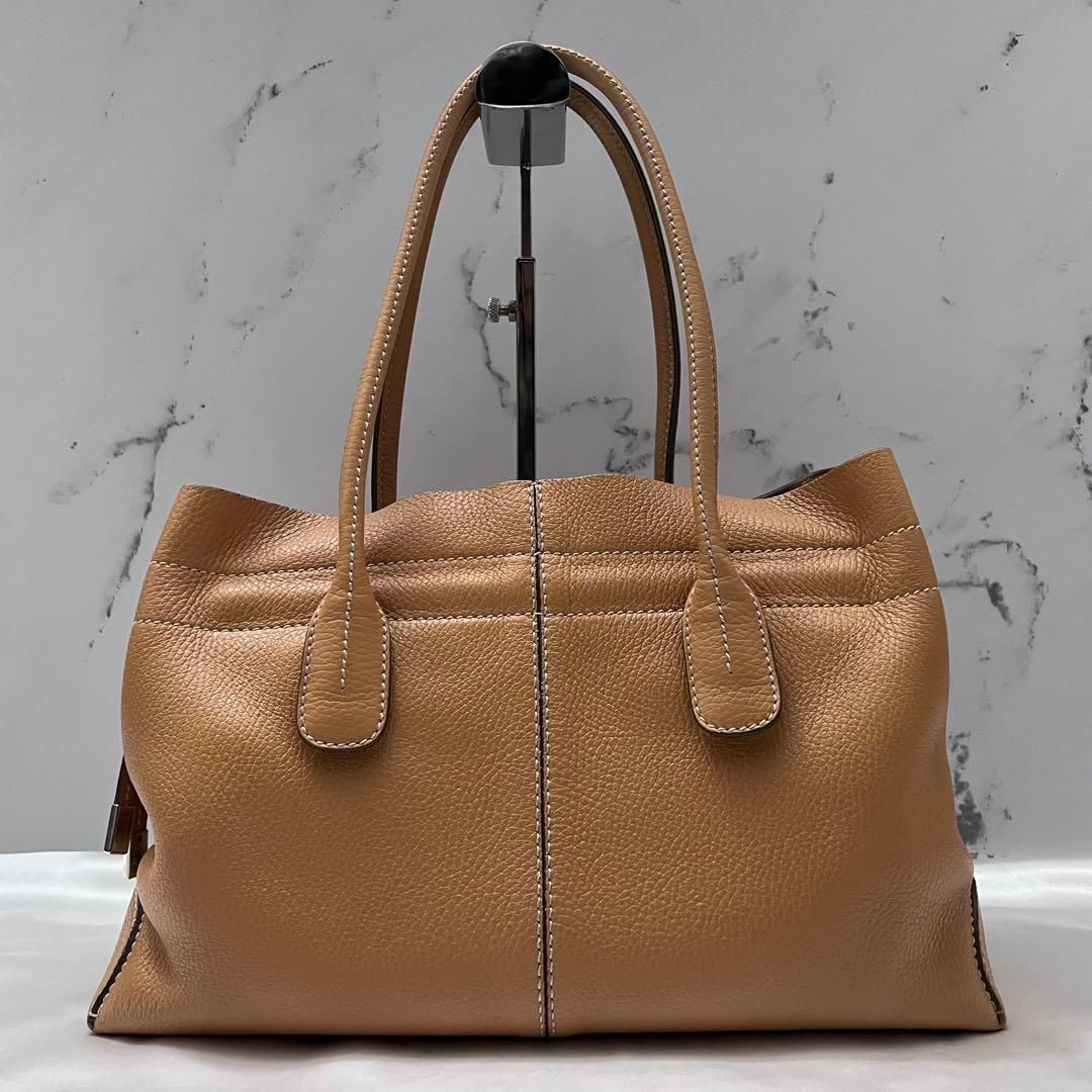 良品　TOD'S　トートバッグ　ボストンバッグ　A4可 大容量　シボ革　ブラウン 良品 TOD'S トートバッグ ボストンバッグ A4可 大容量 シボ革 ブラウン