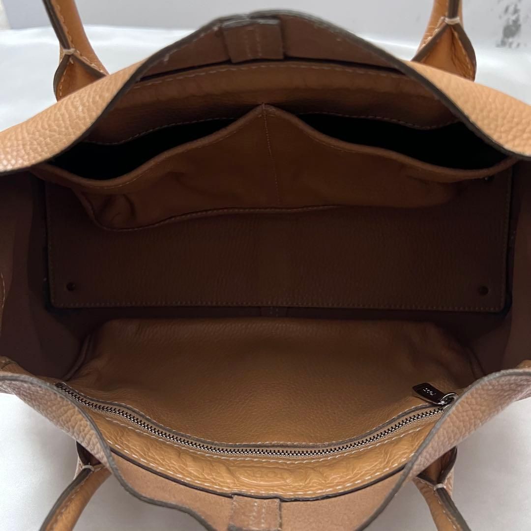 ◇美品◇トッズ Dバッグ トートバッグ ハンドバッグ シボ革 キャメル 