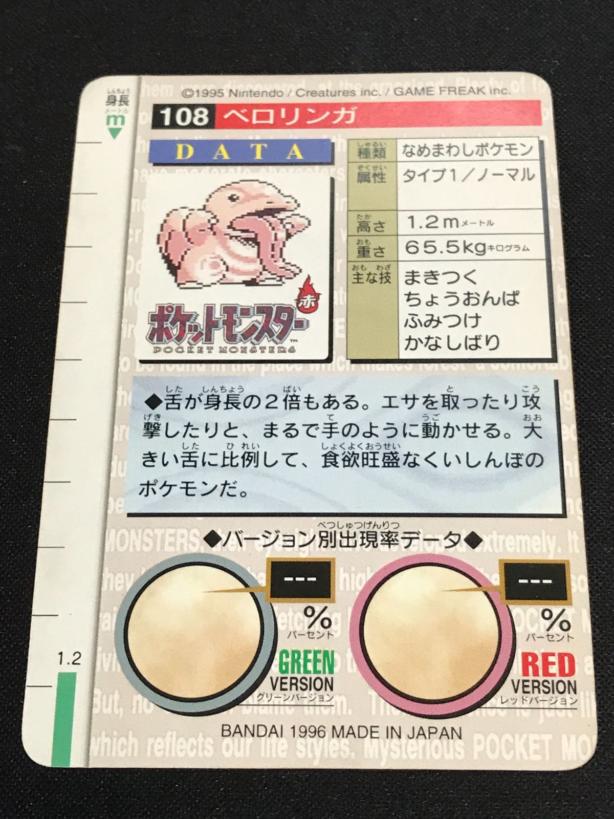 ポケモン モンスターズコレクション 1996年 BANDAI ・087 ジュゴン