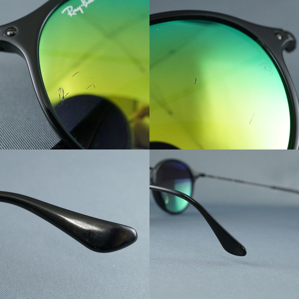 サングラス Ray-Ban RB2447-F 901/4J USED美品 レイバン ミラーレンズ 