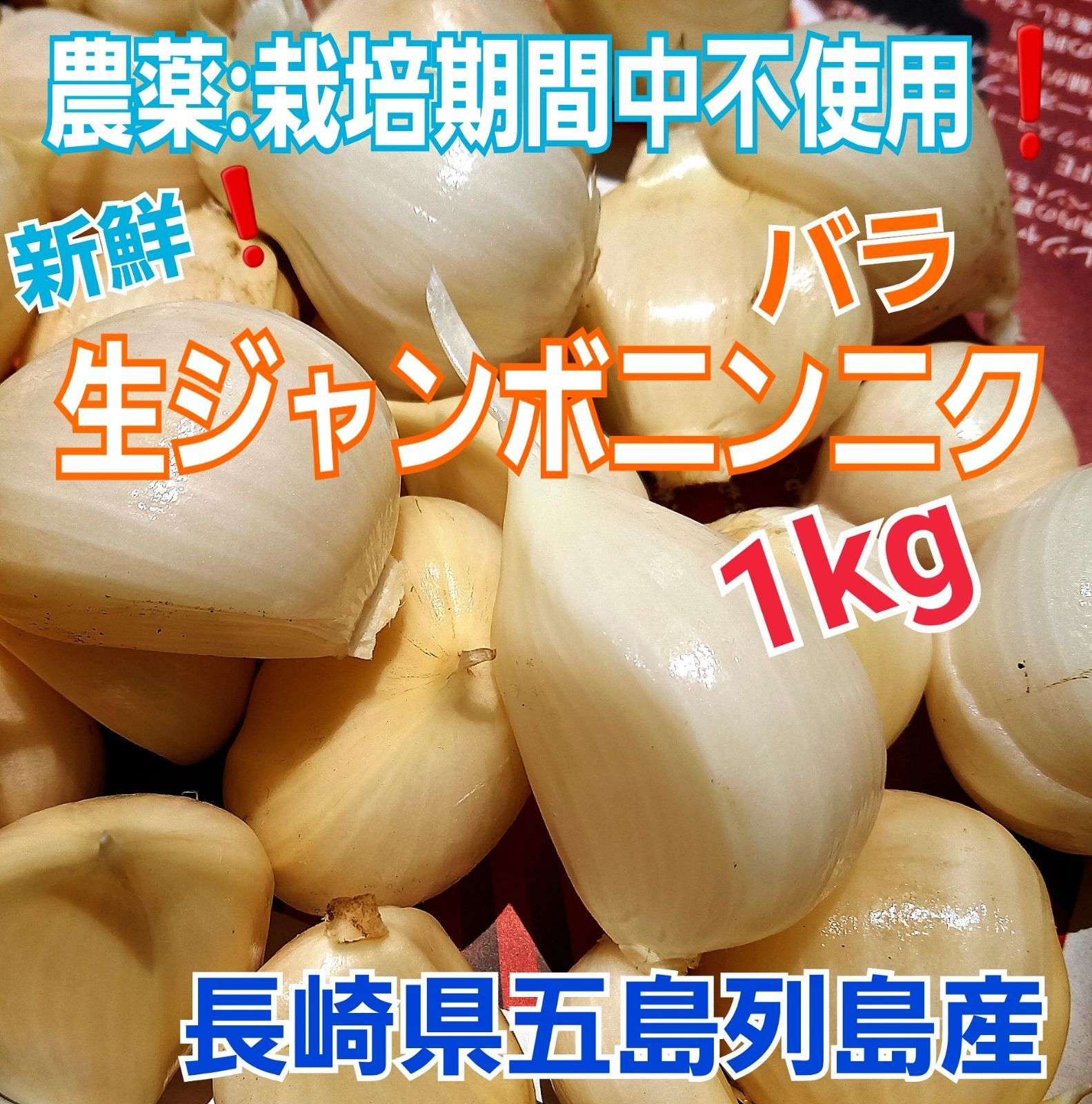 農薬不使用！五島列島産生ジャンボニンニク1kg - メルカリ