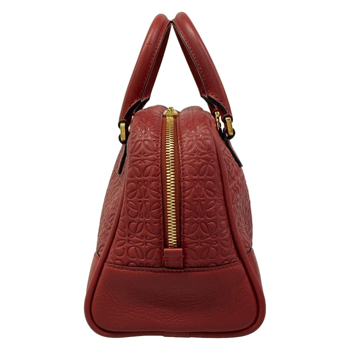 LOEWE(ロエベ) ハンドバッグ美品 アマソナ75 レッド 型押し加工 レザー