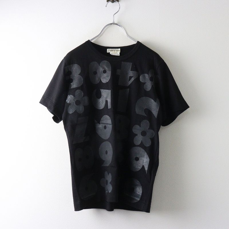 00s Archive COMME des GARCONS Rubber Number print T-Shirt S|Black AD2001 Tシャツ 半袖【2400014938913】