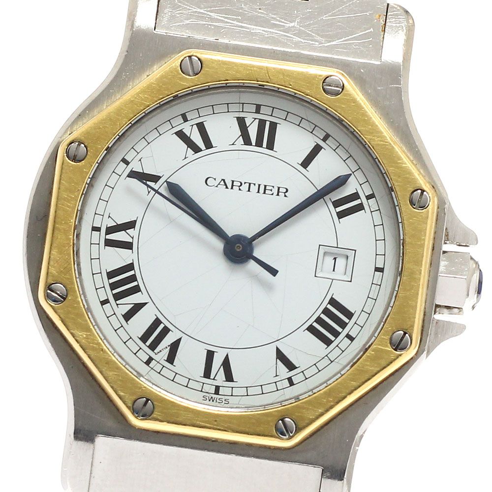 ジャンク カルティエ CARTIER サントスオクタゴンLM YGベゼル ゴドロン