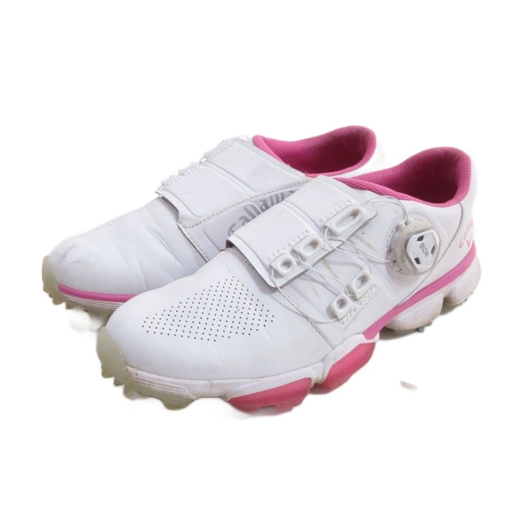 Callaway ゴルフシューズ BOA ホワイト/ピンク キャロウェイ CALLAWAY ゴルフシューズ 白 ホワイト Boaフィット