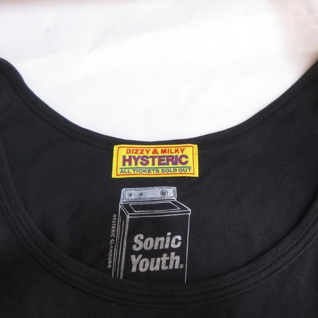 hysteric glamor タンクトップ　 SONIC YOUTH ヒステリックグラマー HYSTERIC GLAMOUR ×Sonic Youth タンクトップ 黒