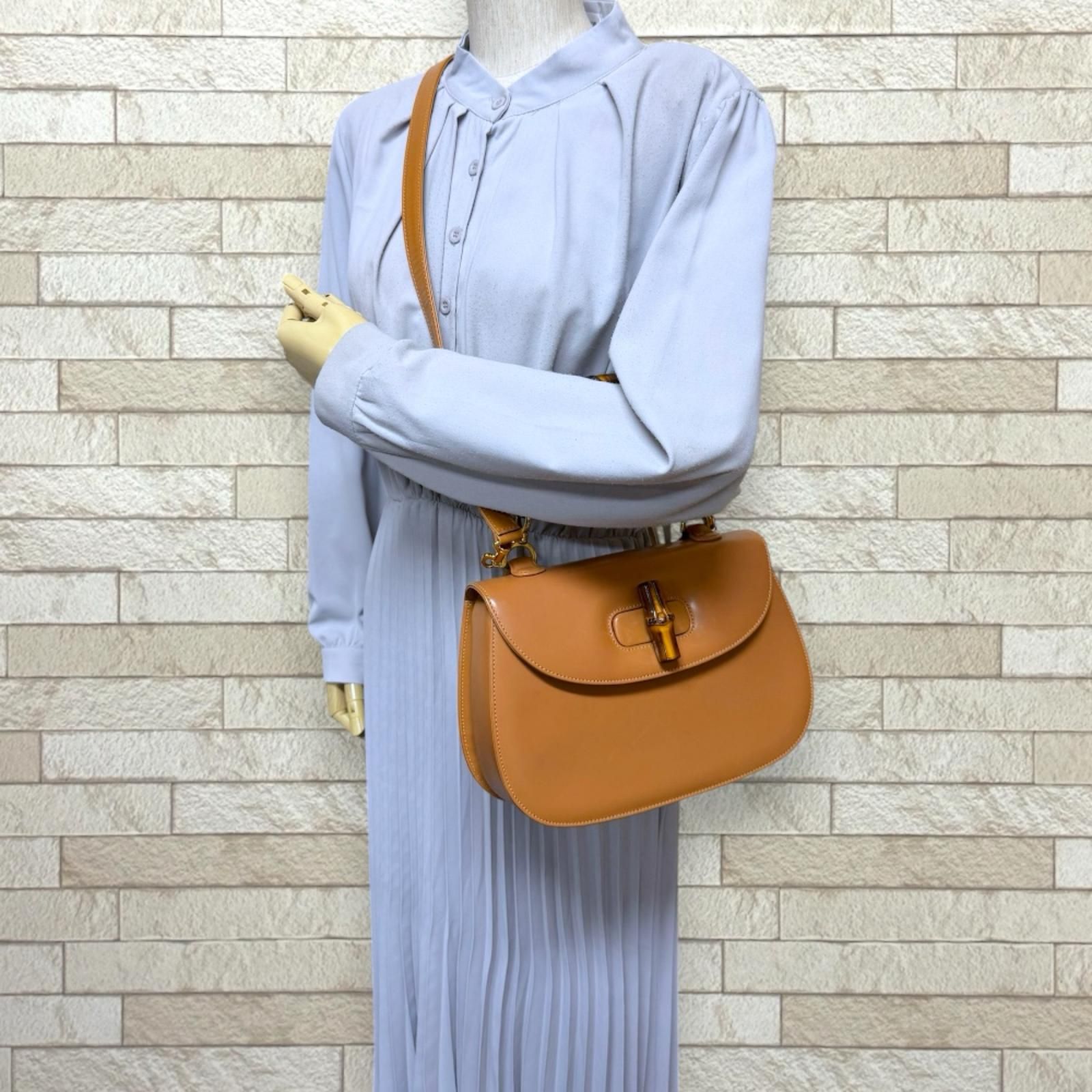 グッチ バンブー ショルダーバッグ レザー 000・1227・0633 ブラウン レディース GUCCI  中古 グッチ バンブー ショルダーバッグ レザー 000・1227・0633 ブラウン