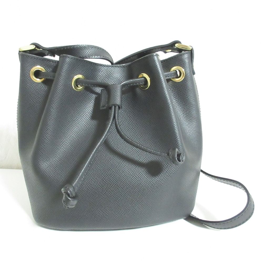 美品 GIANNI NOTARO ジャンニノターロ 巾着ショルダーバッグ ブラック 