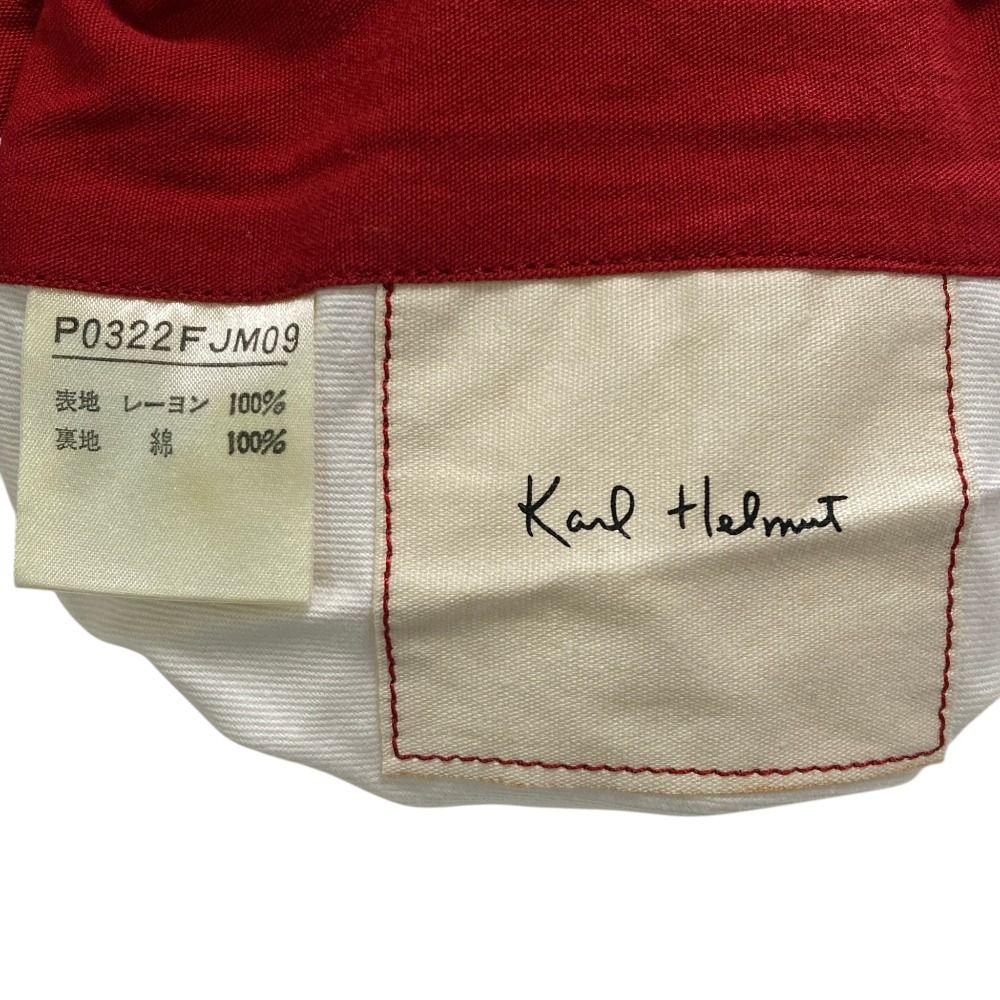 美品　Karl Helmut リバーシブルジャケット 赤 総柄 カールヘルム 良品 Karl Helmut カールヘルム 鶏柄 リバーシブル スウィングトップ
