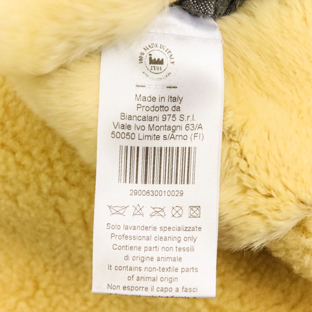 美品 BLANCHA ブランカ ムートン ラビット ファーコンビ コート