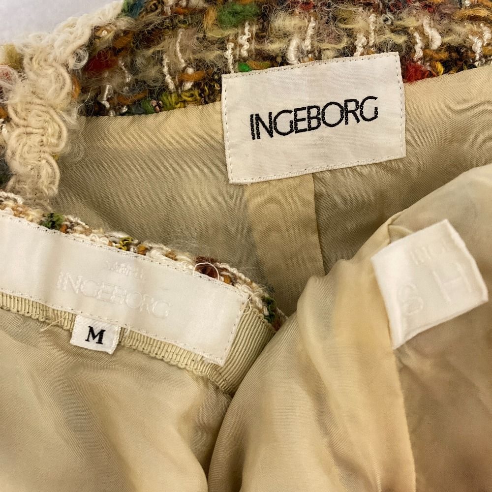 美品 INGEBORG インゲボルグ ツイードジャケット スカート