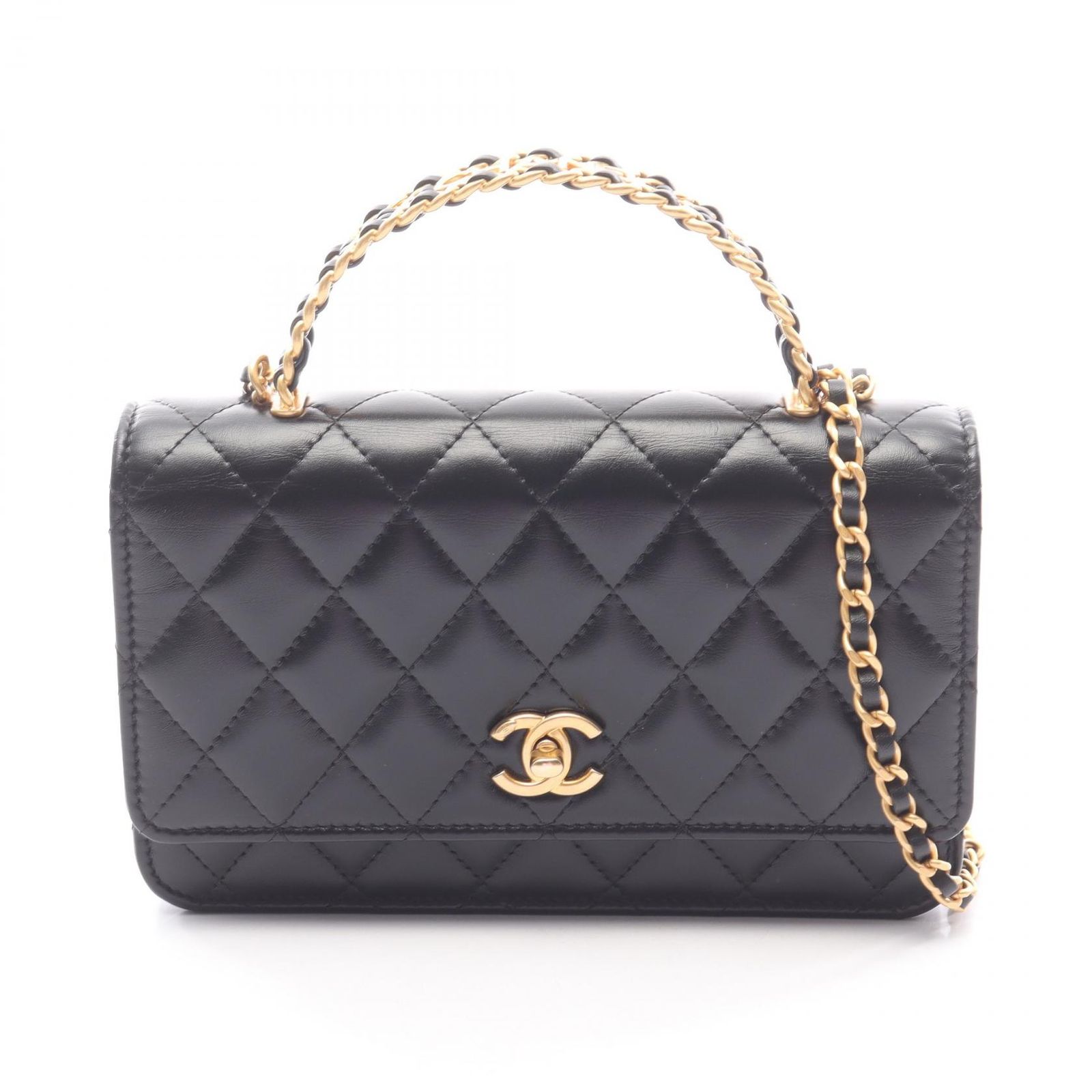 限定☆シャネル・CHANEL□ チェーンショルダーバッグ☆ラムスキン☆黒 