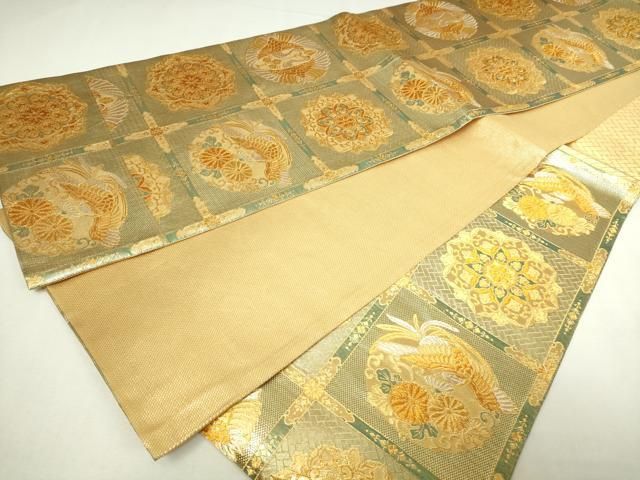 平和屋本店▼六通柄　本袋帯　笹づる　純金箔　正絹　逸品　DABE9338sf 平和屋本店▽六通柄 本袋帯 笹づる 純金箔 正絹 逸品 DABE9338sf